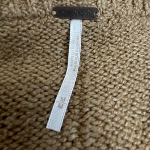 Free People Brookside Tunic Sweater Desert Camel Brown Oversized - Picture 5 of 10